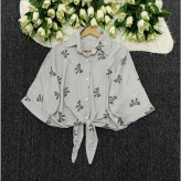 شومیز گره ای پاپیونی نگین دار