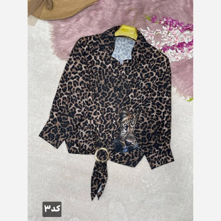 شومیز گره ای پلنگی